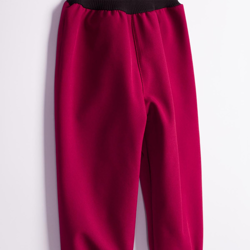 Nicol Pantaloni softshell bambini 229051 con pile, vita alta, polsini - bordeaux