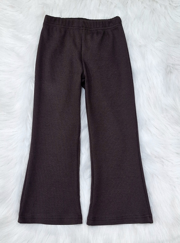 Pantaloni a campana a coste Bambarillo chocolate - maglia a coste, cotone con elastan