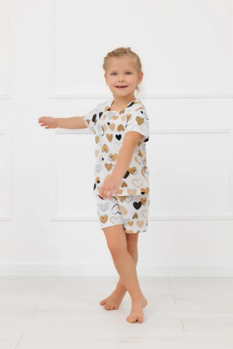 Pigiama per bambina Ariela Italian Fashion - cotone, manica corta, pantaloncino