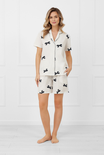 Fiocca Pigiama da donna Moda italiana - cotone biologico, elegante