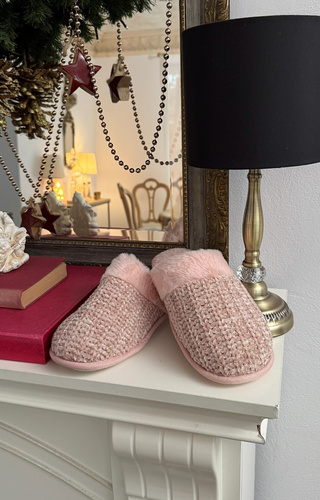 Sensis Tova pantofole da donna rosa con pelliccia suola in gomma 36–41