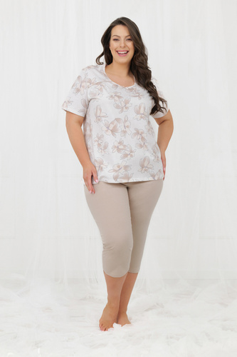 Pigiama donna Empiria Italian Fashion cotone manica corta pantaloni 3/4