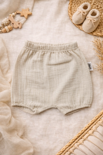 Baby blossoms Just Muslin 40235BE Mussola Makoma beige 100% cotone, con elastico