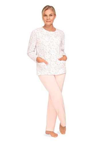 Maria III 202 Martel Pigiama da donna arancione 33- 100% Cotone | Senza bottoni | Manica lunga e pantaloni lunghi | Comfort premium per tutto l'anno