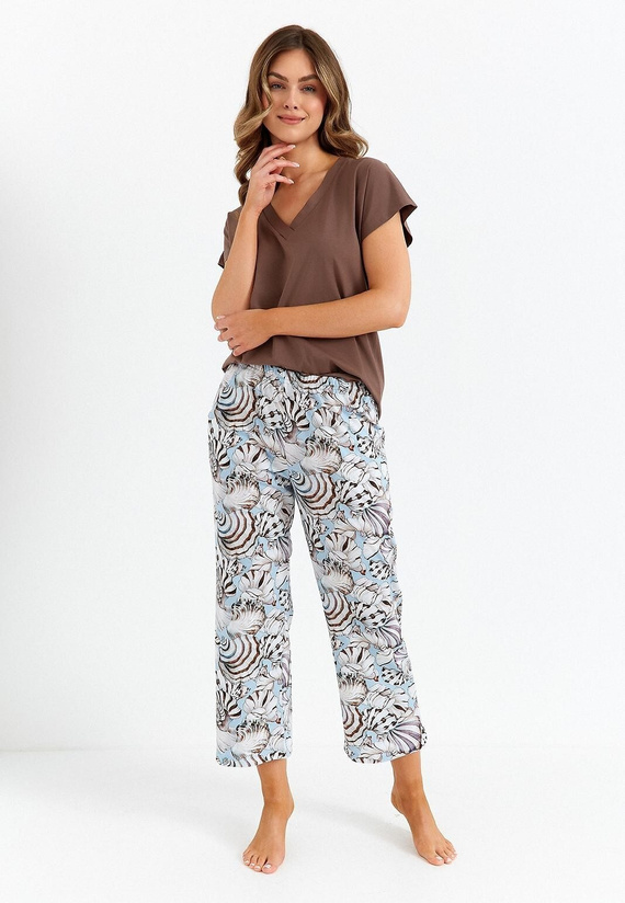 485 Pigiama donna Cana cioccolato - cotone, due pezzi, elegante