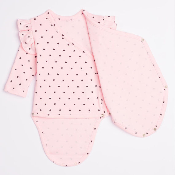Body a incrocio Nicol Tosia 225096 100% cotone rosa manica lunga