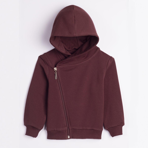227276 Nicol BENEK Felpa con cappuccio da bambino marrone scuro con zip