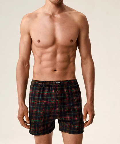 Boxer 2GMB-013 Boxer da uomo in cotone verde atlantico-blu in confezione da 2 pezzi