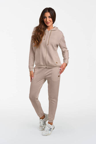 Felpa con cappuccio Roma Donna Moda Italiana - beige
