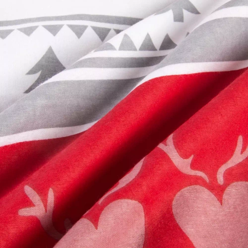 31516/1 Biancheria da letto natalizia in flanella Flanelove Darymex grigio rosso- set 100% cotone, caldo e morbido