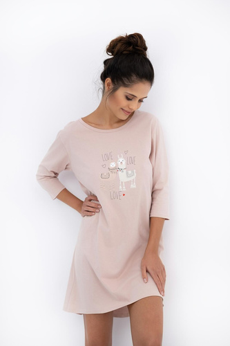 Camicia da notte Lama da donna Sensis - 100% cotone, stampa lama