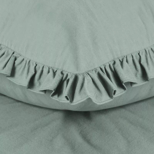 Biancheria da letto in cotone con volant Eurofirany 100% cotone con cerniera salvia