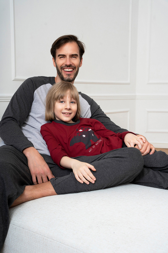 Morten Pigiama bambino Moda italiana bordeaux/c.melange