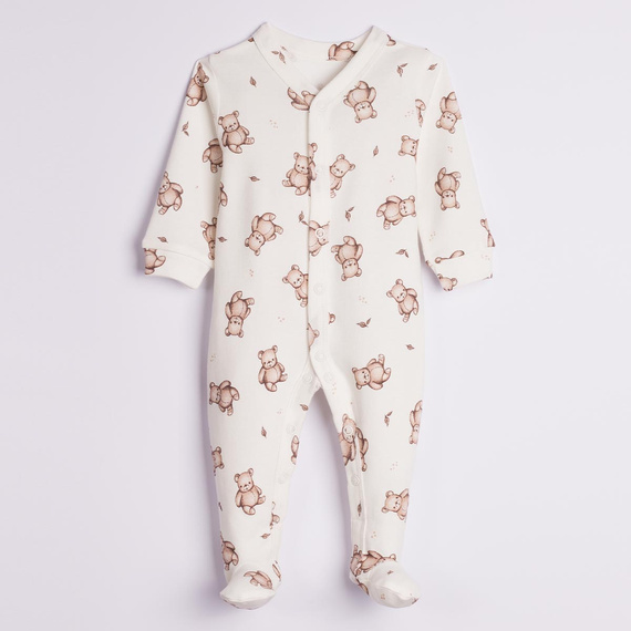 227031 Nicol BENEK Pagliaccetto neonato 100% cotone crema con orsetti
