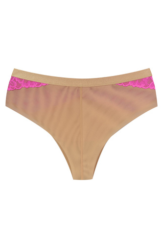 Mediolano Crazy Pink 19249 Brasiliane in pizzo beige e rosa da donna