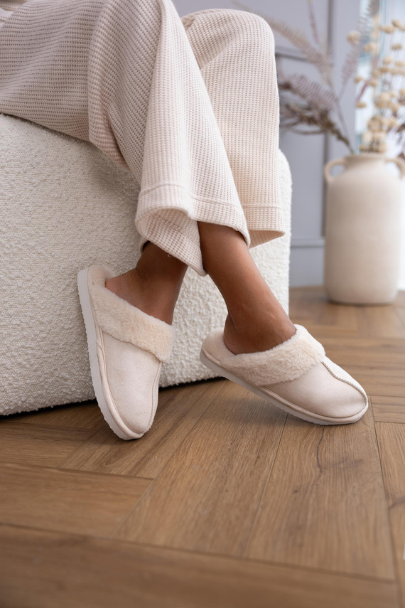 Pantofole Tiffanny Sensis - Pantofole da donna in maglia soffice e finta pelle scamosciata | Punta coperta, suola imbottita