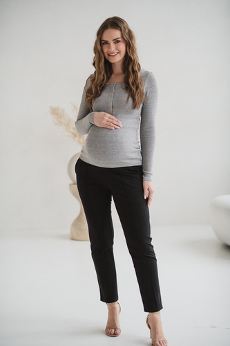 Tummy Milk&Love maglia premaman e allattamento in viscosa light gray melange