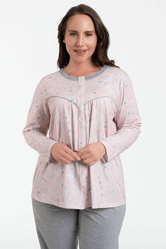 Daniela Pigiama donna manica lunga, pantaloni 3/4 Moda italiana - stampa/melange