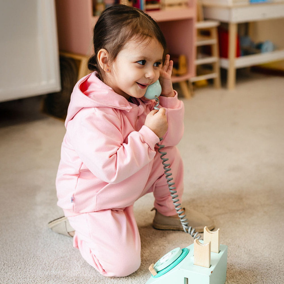 Tuta bambina Eevi Cherry rosa cotone set felpa pantaloni