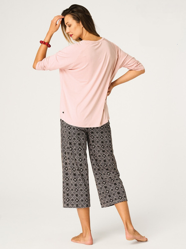 Key LNS 731 Pigiama donna albicocca viscosa 3/4