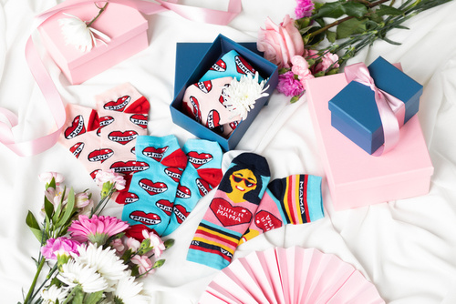 K89S Super Mama Foot Socks Moda Italiana - blu navy/colori