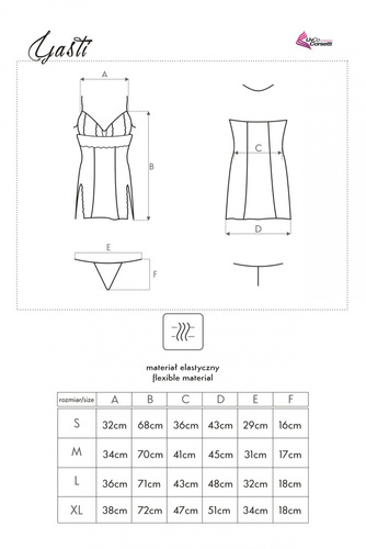 Yasti LC 13431 Set, chemise e mutandine LivCo Corsetti Fashion