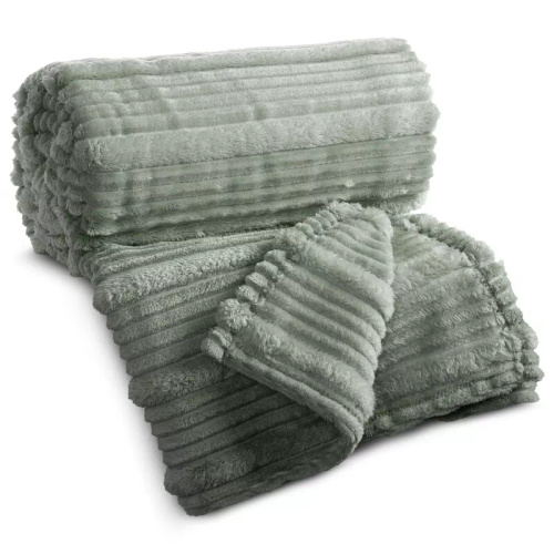Coperta copriletto Nina 220x200 flanella 3D morbida Eurofirany 300 GSM salvia