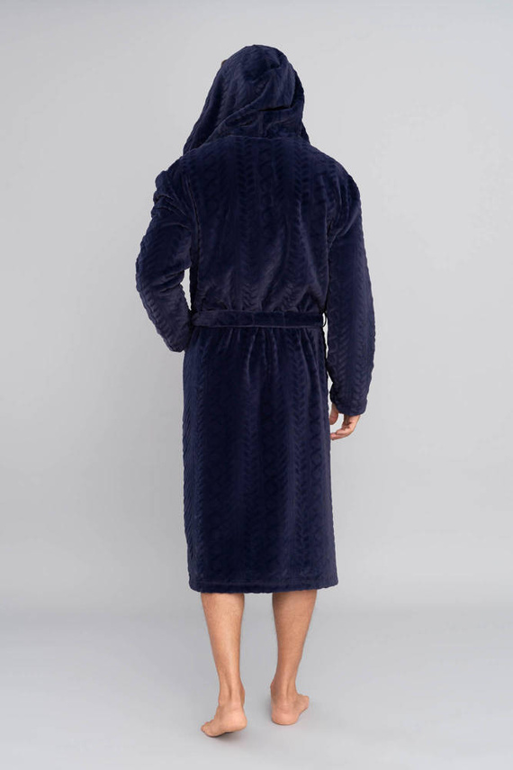 Zygmunt Accappatoio da uomo con cappuccio Moda italiana - blu navy