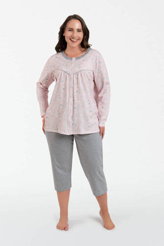 Daniela Pigiama donna manica lunga, pantaloni 3/4 Moda italiana - stampa/melange