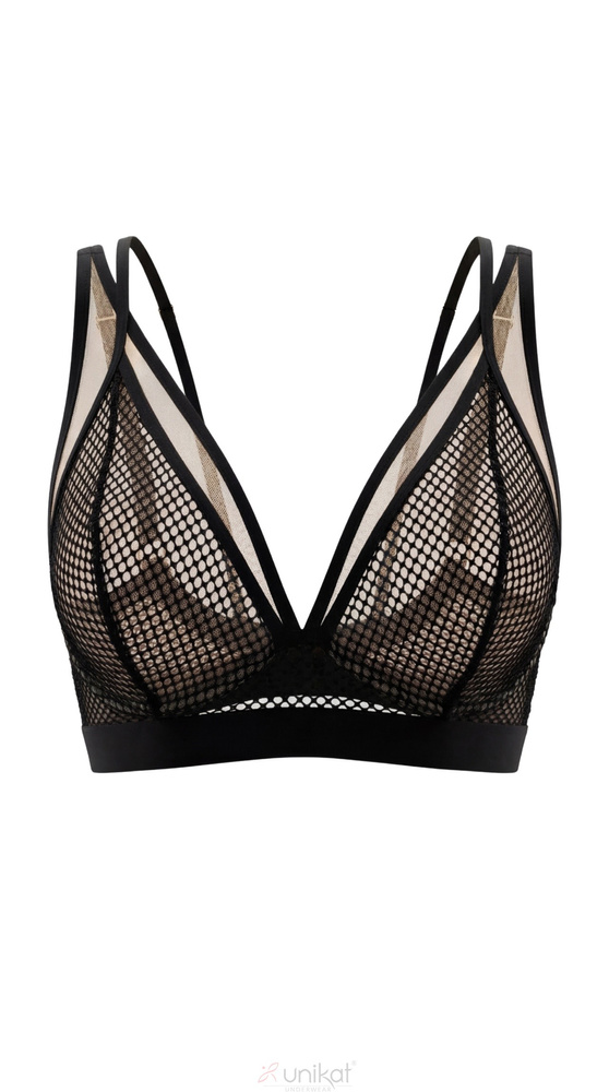 Reggiseno soft Edith Unikat nero trasparente in rete bralette