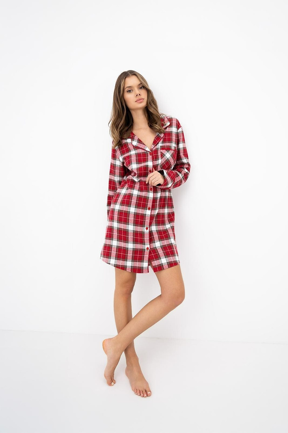 Elia Nightgown Sensis - Camicia da donna in cotone con maniche a 3/4 e motivo natalizio
