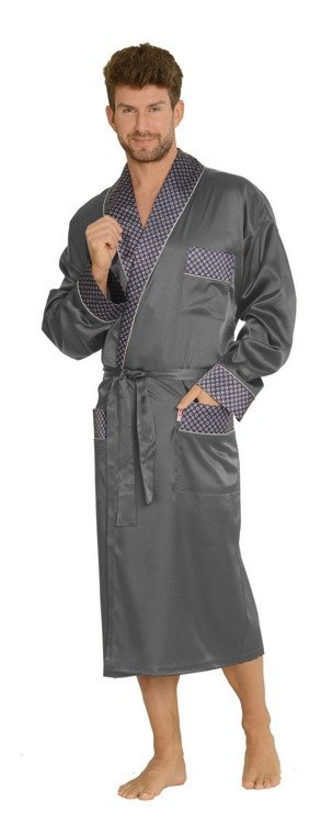 940 Forex accappatoio da uomo in raso - grigio