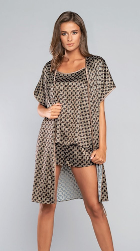 Accappatoio Ellipse a maniche corte Moda Italiana - marrone