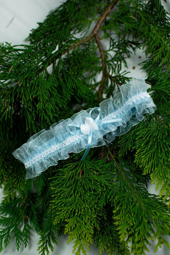 221 De Lafense giarrettiera in chiffon - azzurro