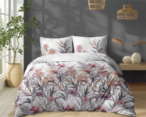 5504 A Biancheria da letto in cotone Fiori tropicali Naturalis- Detexpol bianco