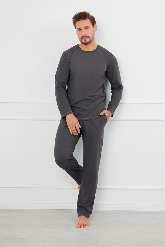 Salomon Pigiama uomo manica lunga, pantaloni lunghi Moda italiana - grafite/miele