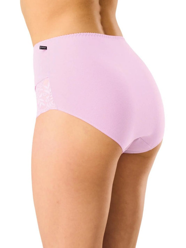 Slip donna LPF 585 rosa-lilla maxi bikini, 95% cotone, elastan, dettaglio in pizzo