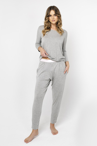 Stile Set donna con maniche a 3/4, lunghezza.pantaloni melange della moda italiana