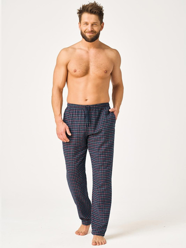 Pantaloni pigiama uomo Key MHT 406 neri in flanella 100% cotone