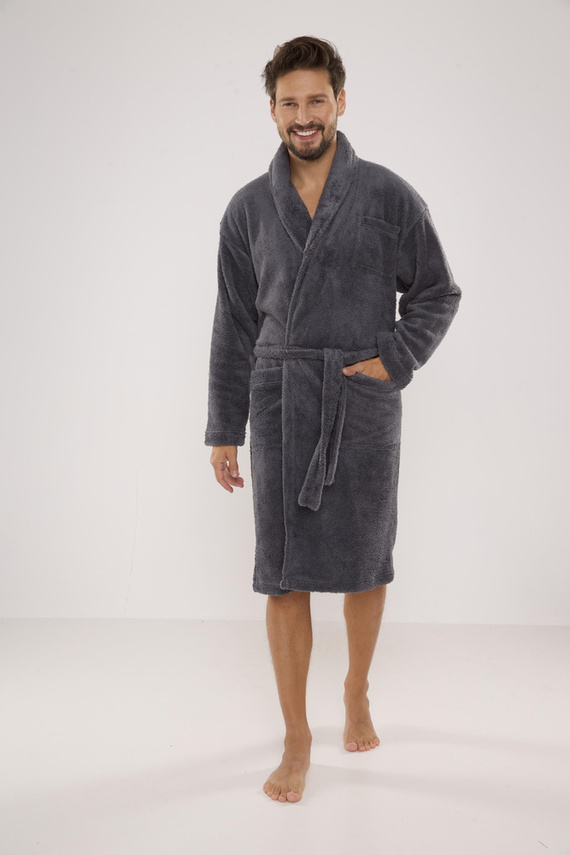 811 Accappatoio in felpa da uomo De Lafense - grigio