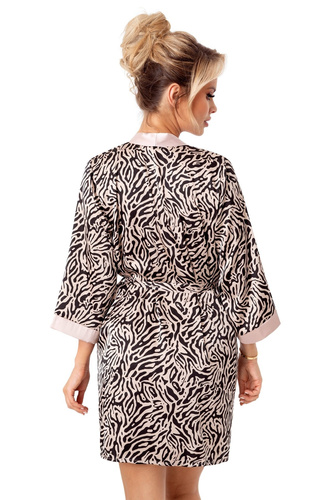 Vestaglia Sheila Donna beige - Vestaglia da donna elegante in raso con cintura