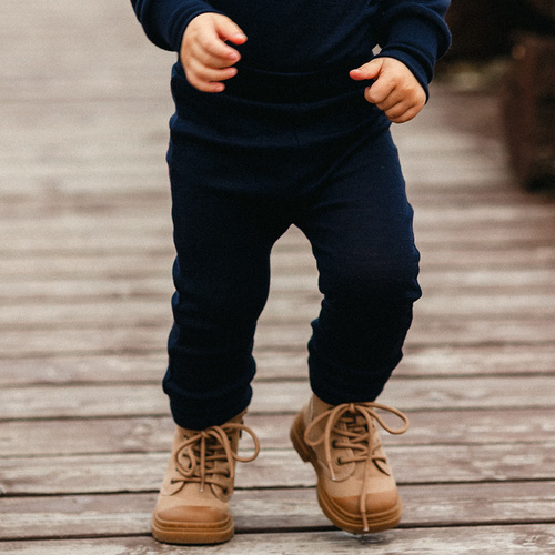 Leggings Merino Eevi - blu navy, in lana merino, cresce con il bambino