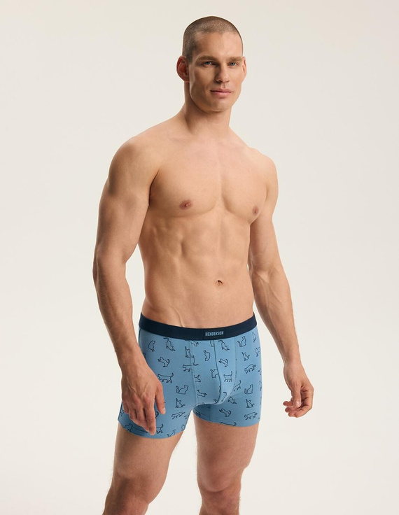 Bokserki męskie Henderson 45481 Fur 2-pak in cotone con elastico largo e logo