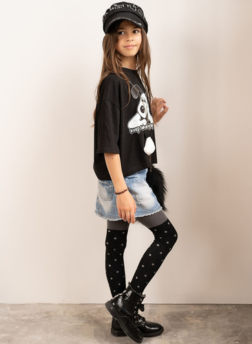 Collant Twilight 2527 Knittex 50 den - nero con motivo a stelle argentate | Elegante e alla moda