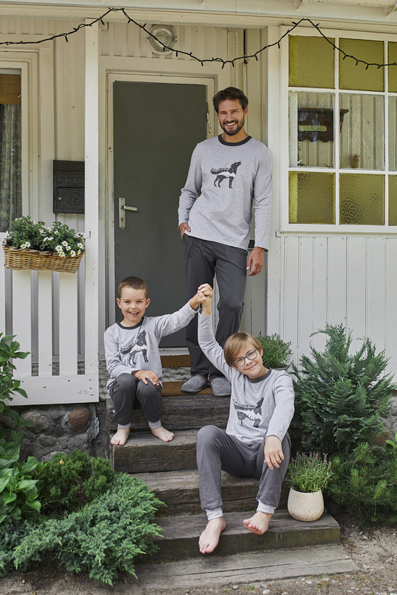 Tikal Uomo manica lunga, pantaloni lunghi Moda Italiana - melange/grafite