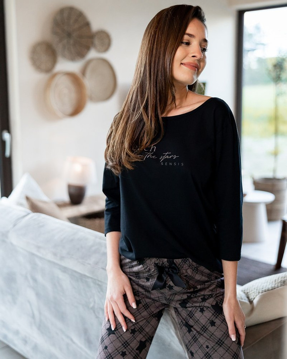 Sensis Reach For The Stars Pigiama da donna - nero-marrone