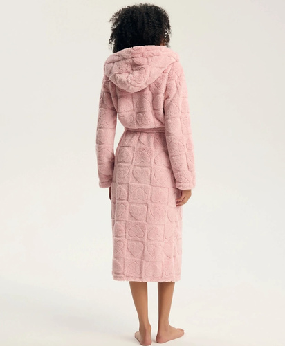 Henderson Gitte 45427 Accappatoio Donna Rosa Morbido con Cappuccio e Tasche