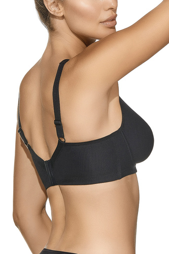 Reggiseno senza ferretto Selene Hellen nero in cotone morbido e comodo