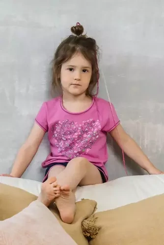 Ontega Pigiama bambina Moda italiana - amaranto/blu scuro