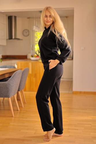 Tuta Brav donna Mirale | Set confortevole in cotone | Produzione polacca - nero